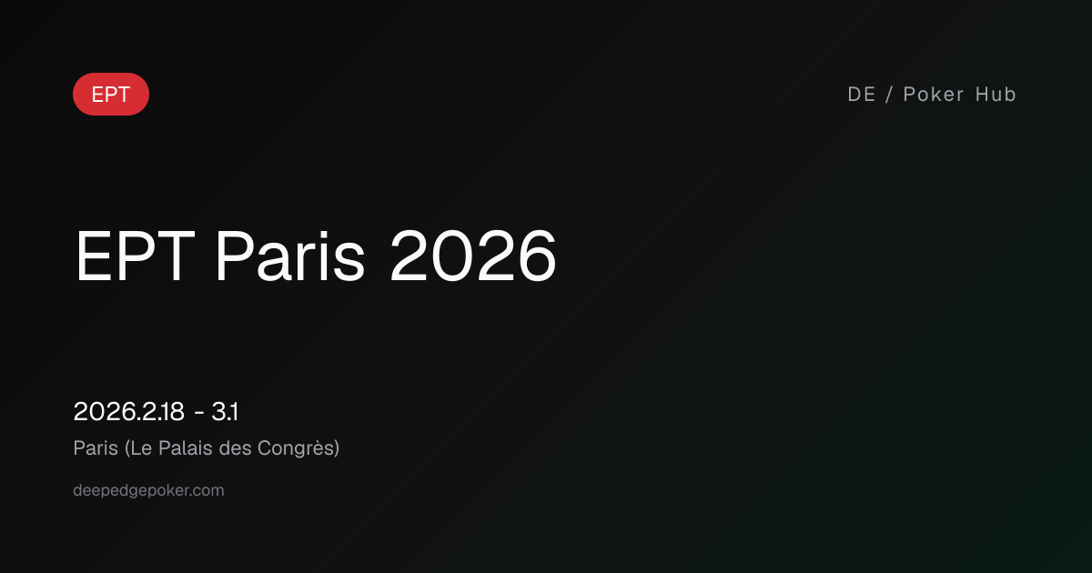 EPT Paris 2026 結果・優勝者・賞金 (2026年2月) | DE / Poker Hub